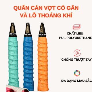 Quấn Cán Vợt Cầu Lông Có Gân, Băng Quấn Cán Vợt Cầu Lông Có Lỗ Thoáng Khí