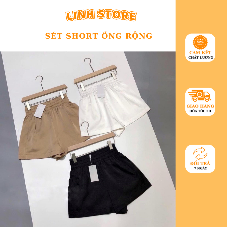 Quần đùi nữ,quần short ống rộng chất mền mịn (Hàng có sẵn)