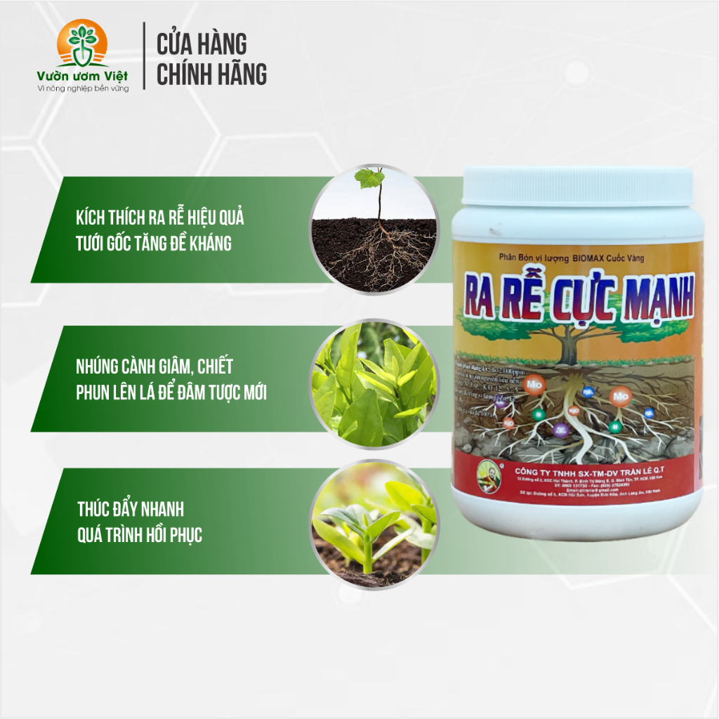 Phân bón Ra Rễ Cực Mạnh - hồi sinh bộ rễ, kích thích ra rễ mới, tăng sức đề kháng chống ngập úng