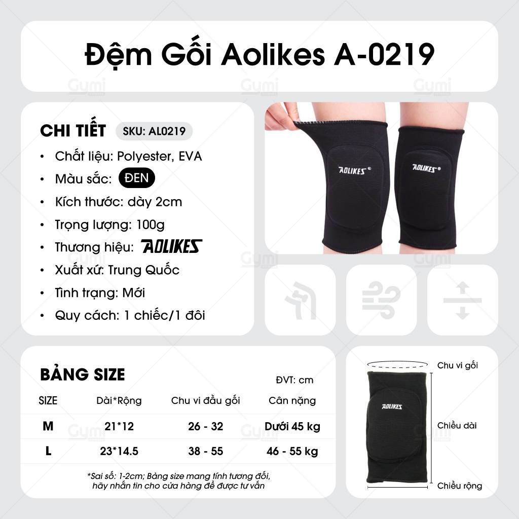 Đệm Xốp Bảo Vệ Gối AOLIKES A-0219 - Đai Xỏ Gối Có Mút Xốp Chống Chấn Thương Chính Hãng - AL0219