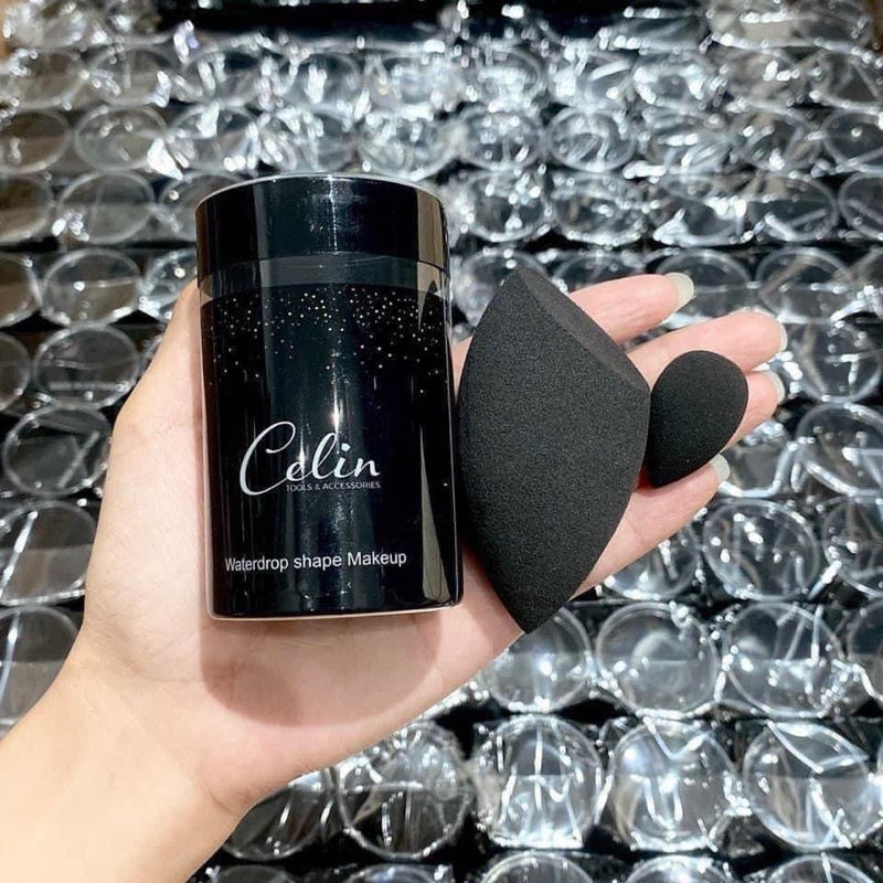 Mút tán nền hình giọt nước Water drop Celin chính hãng, không thấm hút kem.