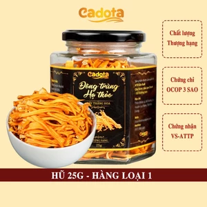 Lọ 25 Gam loại VIP1 - Đông Trùng Hạ Thảo Sợi Sấy Khô Thăng Hoa CADOTA, Hàng Cao Cấp Loại 1