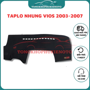 Thảm taplo xe Toyota Vios 2003- 2004 2005 2006 2007- Nhung lông cừu