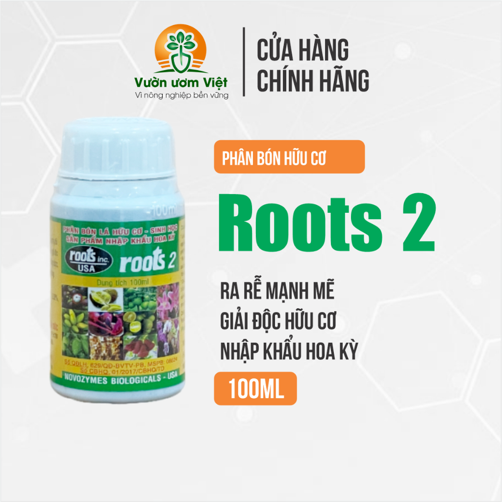 Phân bón lá Roots 2 - kích thích ra rễ cực mạnh, cải tạo đất trồng, tăng sức đề kháng - 100ml