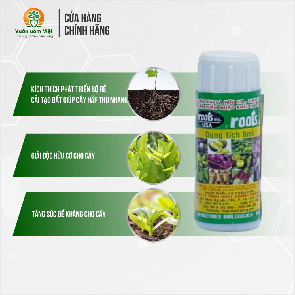 [Mua nhiều giảm] Roots 2 - kích thích ra rễ cực mạnh, cải tạo đất trồng, tăng sức đề kháng - 8ml