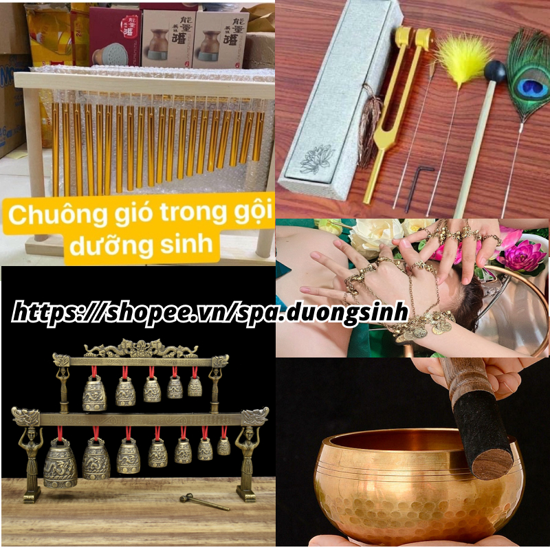 Bộ Chuông Gội Đầu Dưỡng Sinh Đông Y Trung Hoa, Lông Công, Bộ Âm Thoa ...