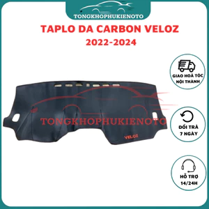 Thảm taplo da carbon xe Toyota Veloz 2022 2023 2024 màu đen hàng da cacbon cao cấp