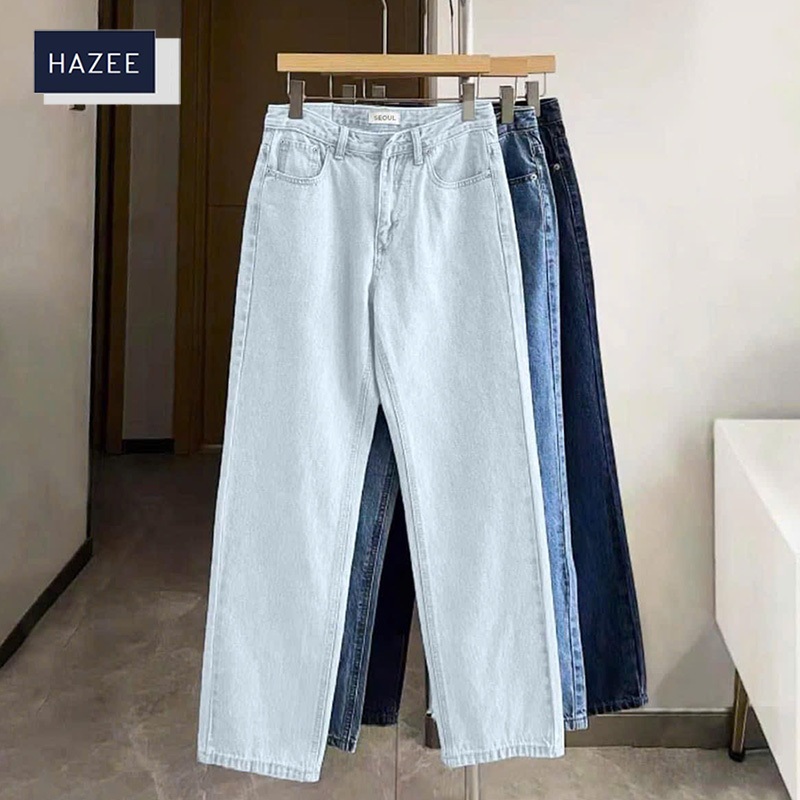 Quần Jean Xuông HAZEE Unisex, quần bò vải jean cotton co giãn cao cấp thiết kế năng động phong cách
