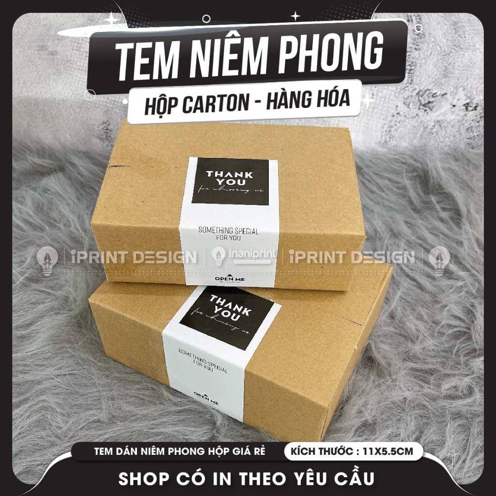 Tem Dán Hộp Carton Niêm Phong Sản Phẩm - Size 11x5.5cm - Có Keo ...