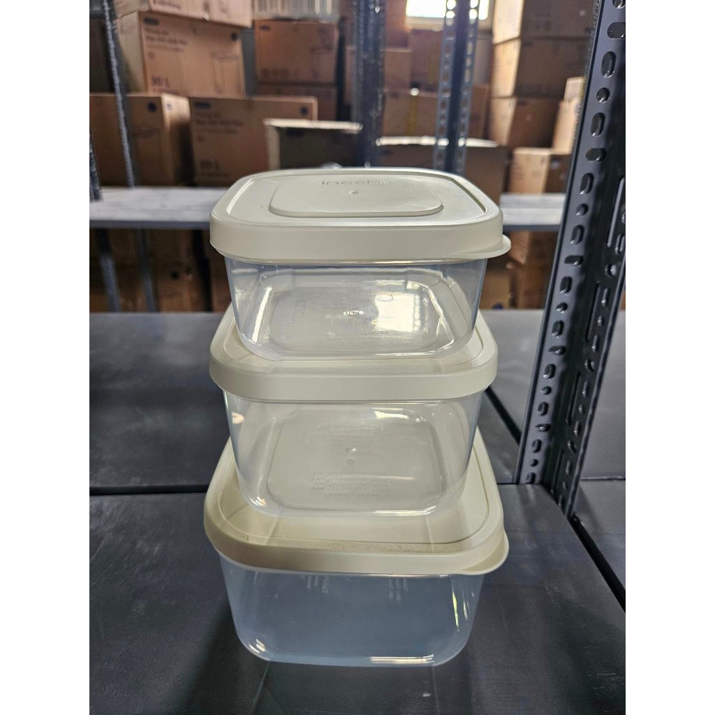 Bộ 3 hộp nhựa vuông cao cấp đựng thực phẩm INOCHI size 750-1500-2500ml