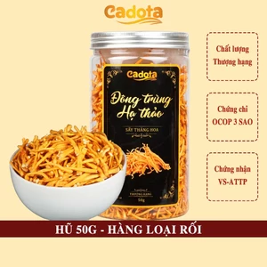 Hũ 50G Hàng Sợi Rối, Đông Trùng Hạ Thảo Khô Sấy Thăng Hoa CADOTA