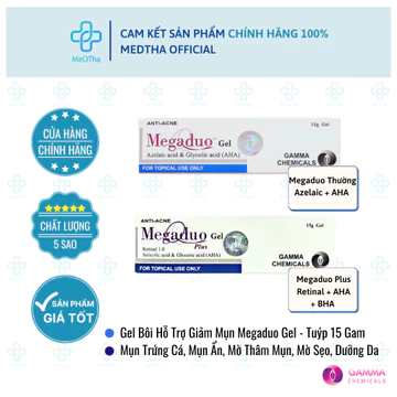 Megaduo Gel - Gel Hỗ trợ Giảm Mụn Trứng Cá, Mụn Ẩn, Mờ Thâm Mụn, Mờ Sẹo, Dưỡng Da (Tuýp 15g)