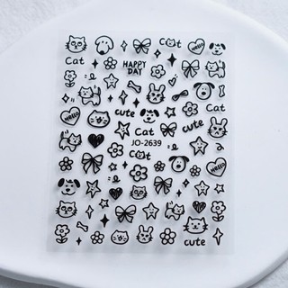 Sticker Cat Dog Dán Móng Mix Mẫu