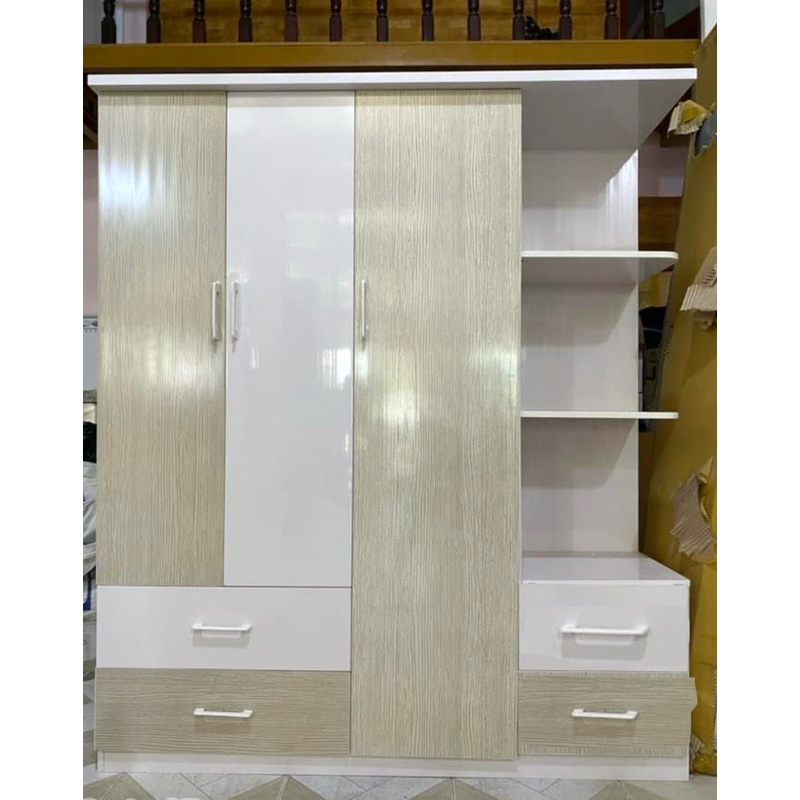 Tủ quần áo nhựa đài loan kèm kệ(145x170x45)lót lõi gỗ bản lề (Giao và ráp miễn phí nội thành TPHCM)