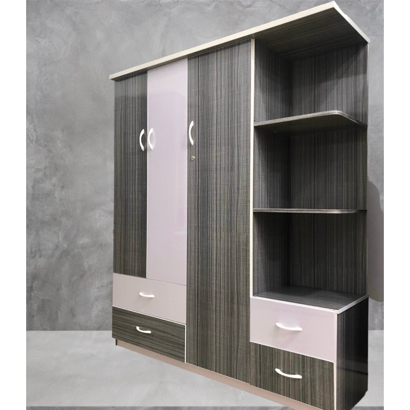 Tủ quần áo nhựa đài loan kèm kệ(145x170x45)lót lõi gỗ bản lề (Giao và ráp miễn phí nội thành TPHCM)