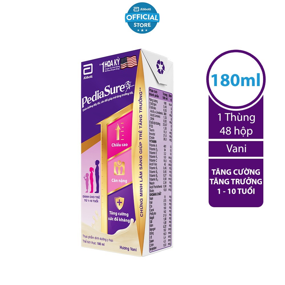 Ảnh Thùng 48 Hộp Sữa nước Pediasure Vani 180ml/hộp 3
