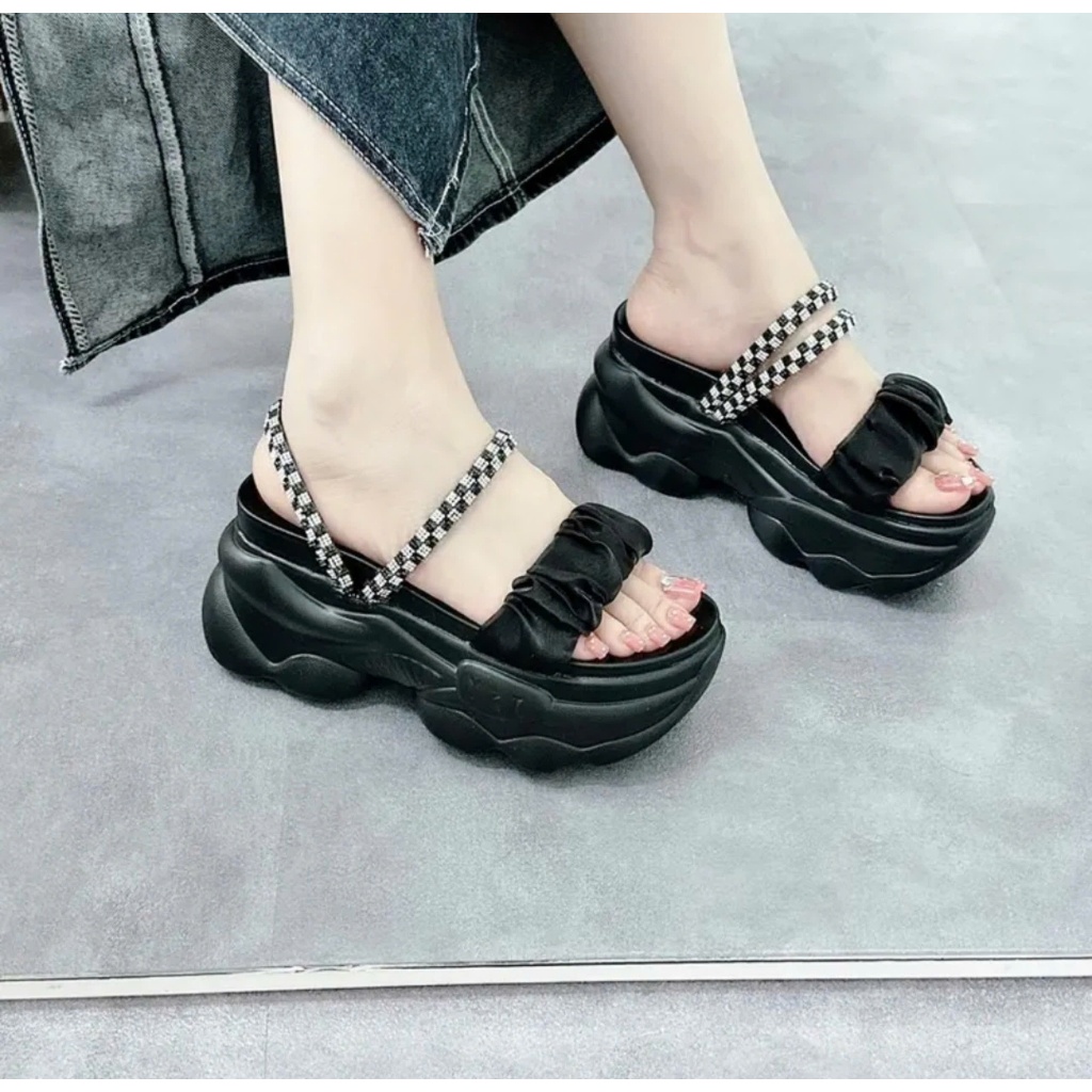DÉP SANDAL BM QUAI NHÚN DÂY XOÀN 9CM SIÊU ÊM TÔN DÁNG AEJUSDU3