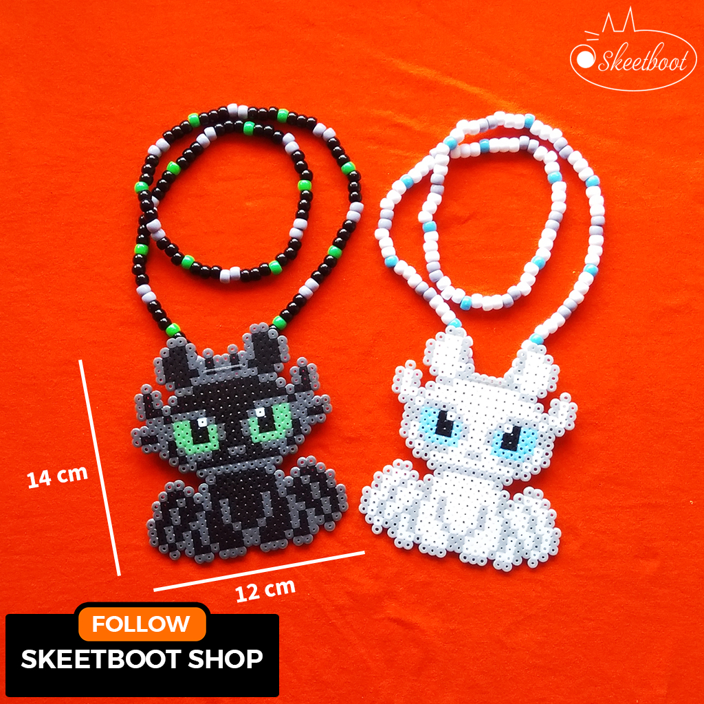 Vòng kandi Toothless và Light Fury CÓ ĐÈN LED - vòng cổ perler Bí kíp ...