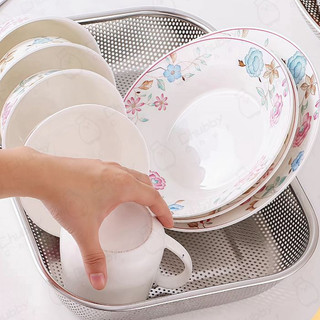 Rổ inox hình chữ nhật Chubby Chef đựng đồ chiên, để ráo rau củ quả sau khi rửa rổ inox chữ nhật rổ rửa rau inox