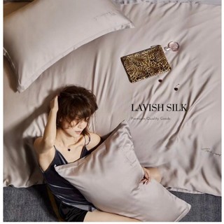 (Best Seller]Trọn Bộ Chăn Ga Gối Lụa Lavish Silk Cao Cấp Mát Lạnh Hàng Loại 1-Xám Ghi Mix Hồng Phấn
