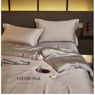 (Best Seller]Trọn Bộ Chăn Ga Gối Lụa Lavish Silk Cao Cấp Mát Lạnh Hàng Loại 1-Xám Ghi Mix Hồng Phấn