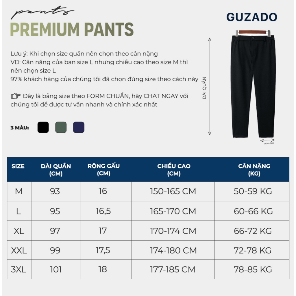 Ảnh Quần Ống Suông Nam Mẫu Cạp Cúc Premium,Vải Gió Thể Thao Co Giãn Cực Tốt,Thoải Mái Vận Động GDC03 2