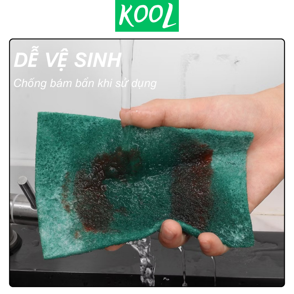 Miếng rửa chén cước xanh, chà xoong nồi KOOL - RB308N0