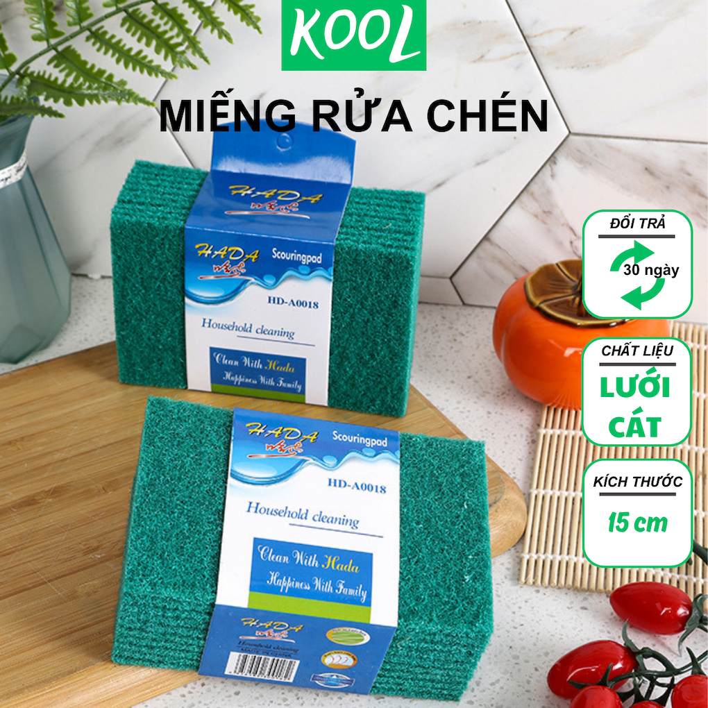 Miếng rửa chén cước xanh, chà xoong nồi KOOL - RB308N0