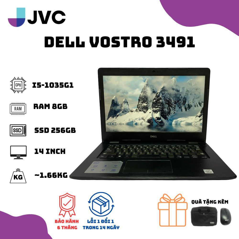 Laptop xách tay giá rẻ dell VOSTRO 3491 I5-1035G1 RAM 8GB SSD 256GB