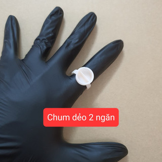 -Chum nhẫn NHỰA DẺO dùng đựng mực phun xăm, đựng keo gắn mi rất tiện dụng