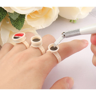 -Chum nhẫn NHỰA DẺO dùng đựng mực phun xăm, đựng keo gắn mi rất tiện dụng