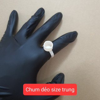 -Chum nhẫn NHỰA DẺO dùng đựng mực phun xăm, đựng keo gắn mi rất tiện dụng