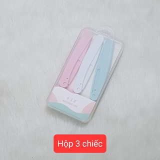 -(HÀNG Y HÌNH) Set Hộp 3 dao cạo tỉa lông mày tạo nét chân mày make-up, cạo chân mày