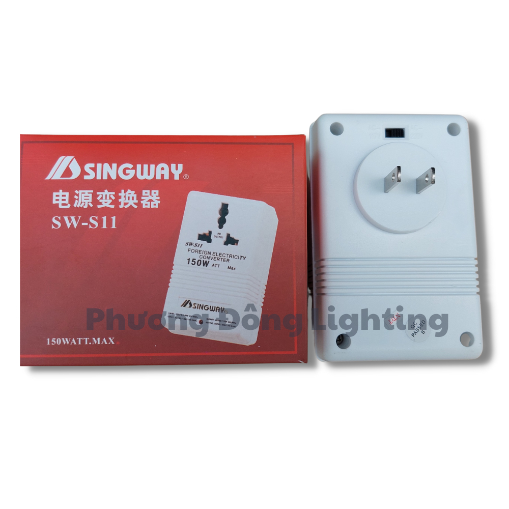 Biến áp chuyển đổi nguồn điện 2 chiều - 220V sang 110V và ngược lại - Chân cắm 3 chấu 150W