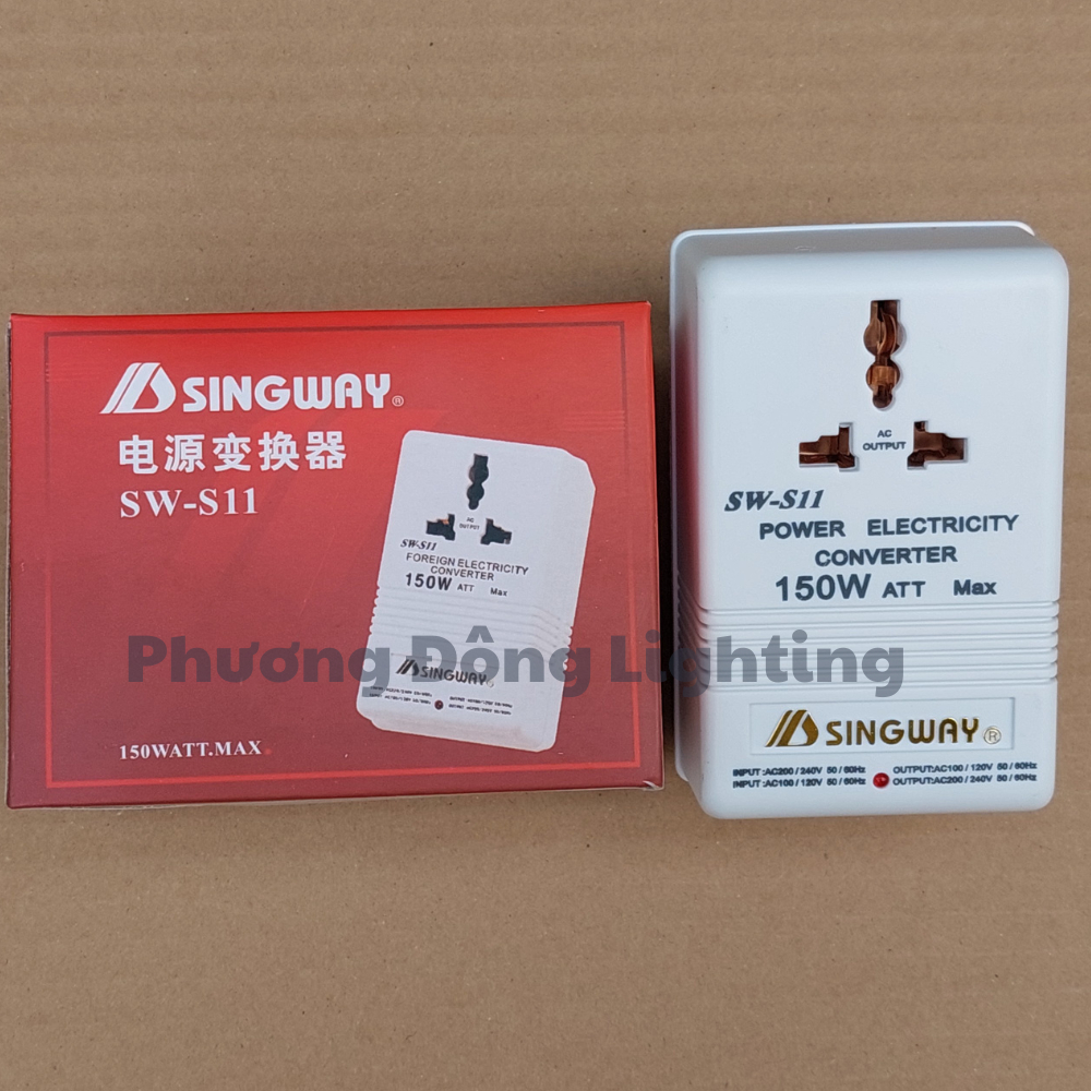 Biến áp chuyển đổi nguồn điện 2 chiều - 220V sang 110V và ngược lại - Chân cắm 3 chấu 150W