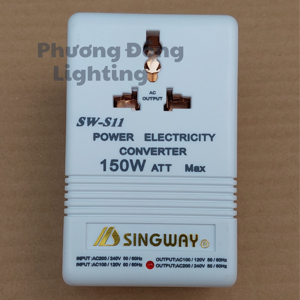 Biến áp chuyển đổi nguồn điện 2 chiều - 220V sang 110V và ngược lại - Chân cắm 3 chấu 150W