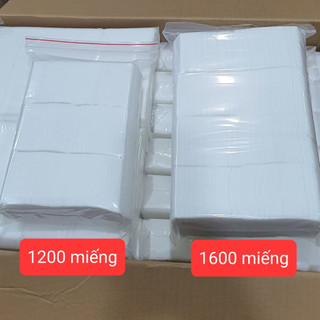 Khăn khô cắt sẵn 1600 miếng nhỏ kích thước 6x7cm, dùng trong phun xăm hoặc spa