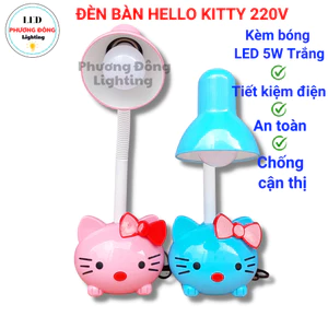 Đèn bàn học đèn đọc sách hình HELLO KITTY dành cho học sinh Kèm bóng LED 5W Trắng