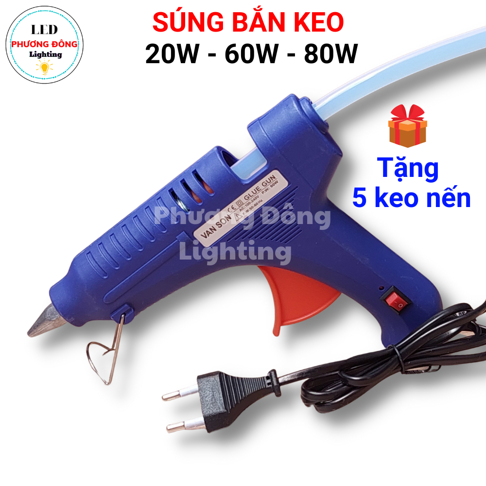 Máy bắn keo silicon 20w 60w 80W Tặng 5 keo nến