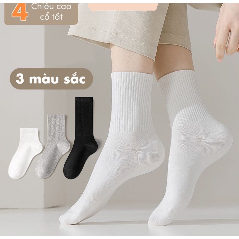 Tất vớ nam nữ chất liệu vải Hàn Quốc co giãn bốn chiều, phong cách đơn giản, chống hôi chân