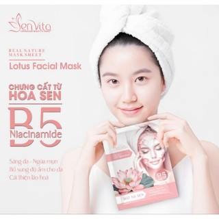 Mặt Nạ Chưng Cất Từ Hoa Sen SENVITA (Hộp 10 gói 300g) .Chăm sóc làm đẹp da mặt