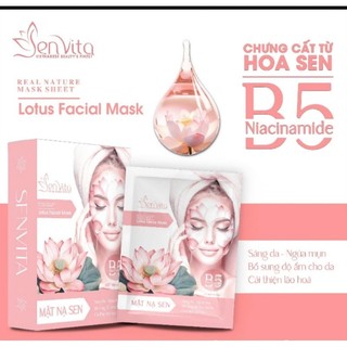 Mặt Nạ Chưng Cất Từ Hoa Sen SENVITA (Hộp 10 gói 300g) .Chăm sóc làm đẹp da mặt