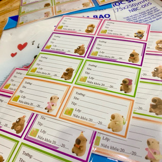 [Mua Kèm Vở Hoặc Mua Từ 5 Tờ]💖 Nhãn Vở Có Keo Sẵn CAPYBARA 🌟 KUROMI ♥ Nhãn Môn Học Theo Lớp 1-9 ♥ Màu Sắc Dễ Thương