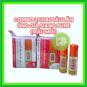 Combo 2chai Dầu lăn Ông Già Siang Pure oil 3cc Thái Lan Trắng/vàng Chính Hãng [nội địa]