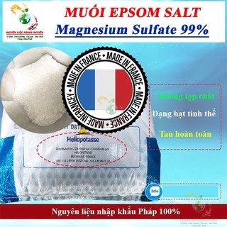 1kg Muối Epsom Salt, MgSO4 Dạng Hạt Tinh Thể, Tinh Khiết Không Tạp Chất Nhập Khẩu Pháp 100%