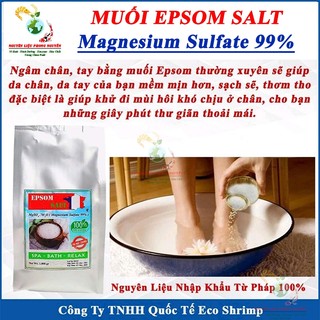 1kg Muối Epsom Salt, MgSO4 Dạng Hạt Tinh Thể, Tinh Khiết Không Tạp Chất Nhập Khẩu Pháp 100%