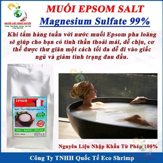 1kg Muối Epsom Salt, MgSO4 Dạng Hạt Tinh Thể, Tinh Khiết Không Tạp Chất Nhập Khẩu Pháp 100%
