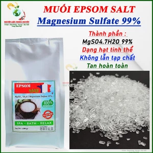 1kg Muối Epsom Salt, MgSO4 Dạng Hạt Tinh Thể, Tinh Khiết Không Tạp Chất Nhập Khẩu Pháp 100%