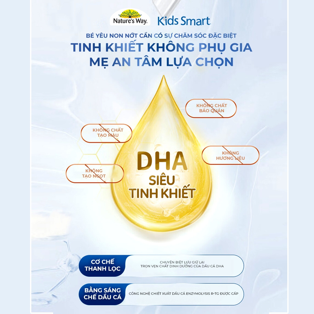 DHA Drops Nature's Way Kids Smart Drops Siro Thông Minh Bổ Sung DHA EPA, Hỗ Trợ Bổ Não Và Mắt Cho Bé 20ml
