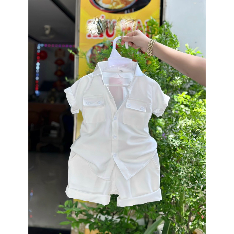 set sơmi công tử trắng TONI BRAND bé trai 10kg-54kg